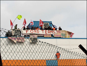 Workers occupy at Visteon Enfield, photo Paul Mattsson