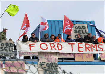 Workers occupy at Visteon Enfield, photo Paul Mattsson