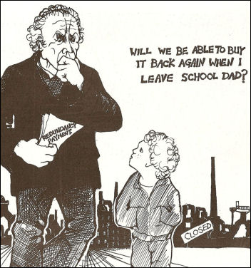 Redundancy haunted the working class then as now. Cartoon by Alan Hardman