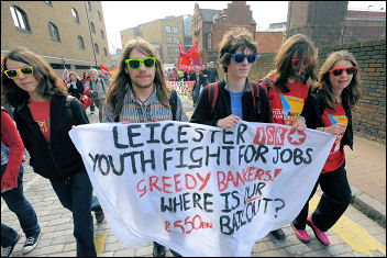 Youth Fight For jobs demonstration, photo Paul Mattsson
