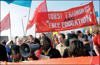 Youth Fight For jobs demonstration, photo Paul Mattsson