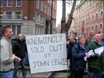 Sacked Stead McAlpine workers from Carlisle protest in London, photo Neil Cafferky