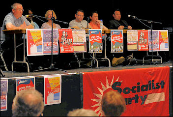 London Socialist Party meeting April 2009 with convenors from Visteon Basildon and Enfield, Rob Williams and Brian Denny, photo Paul Mattsson