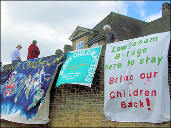 Save Lewisham Bridge primary school protest, photo Lewisham Socialist Party