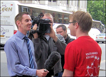 Youth Fight for Jobs protest outside Mandelson