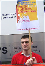 Youth Fight for Jobs protest outside Mandelson