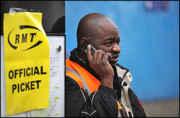 London Underground strike of RMT tube workers, photo Paul Mattsson