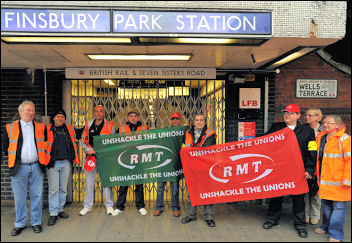 London Underground strike of RMT tube workers, photo Paul Mattsson