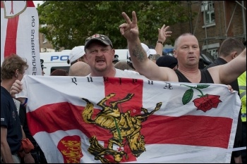 EDL marching in Walthamstow, 1.9.12, photo by Paul Mattsson