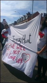 Opposing the closure of the children's heart unit at Glenfield hospital, photo Steve Score