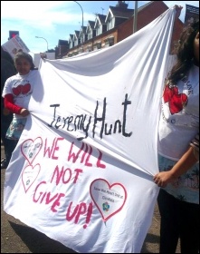 Opposing the closure of the children's heart unit at Glenfield hospital, photo by Steve Score