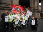ISS picket line at Newcastle Central Station, 10.9.12, photo Elaine Brunskill