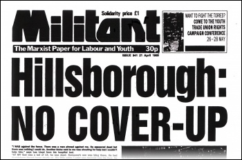 Militant newspaper 21 April 1989 issue 941, on the Hillsborough disaster