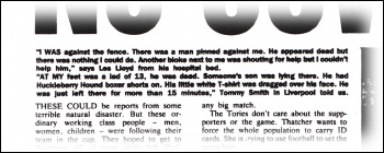 Militant newspaper 21 April 1989, issue 941, on the Hillsborough disaster