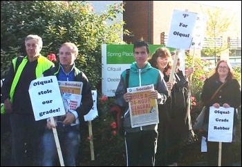 Protest against Ofqual in Coventry by NUT members and fellow trade unionists, photo D Nellist