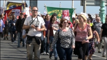 NSSN lobby of the TUC Congress 2012 in Brighton, photo Socialist Party