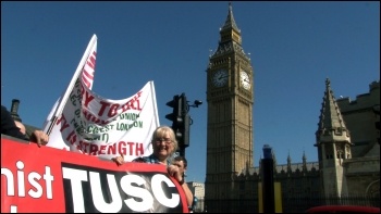 TUSC on the 28 March 2012 NUT London strike and demonstration , photo  Socialist Party