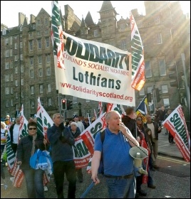 Socialists on the march as thousands march for an independent Scotland, photo by M Dobson