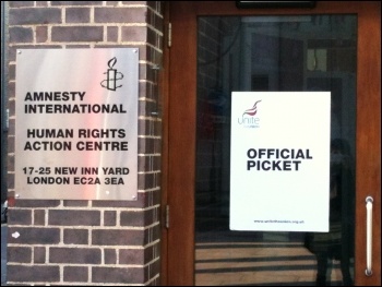 Amnesty International Action Centre, 10.10.12 , photo Judy Beishon Amnesty International Action Centre, 10.10.12 , photo Judy Beishon