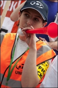 RMT protest July 2012, photo Paul Mattsson