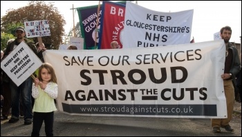 Save our services: Stroud against the cuts fighting against NHS cuts, photo Gloucestershire Socialist Party