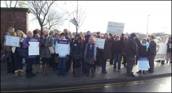 Admin staff strike, Mid Yorkshire NHS Trust, 1st November 2012, photo by Iain Dalton