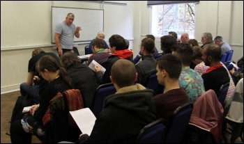 Session on Historical Materialism being introduced by Ken Douglas, Socialism 2012