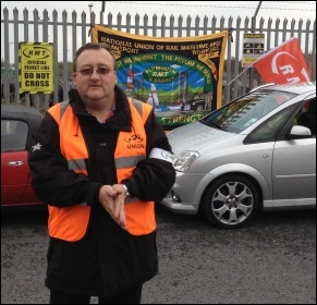 Phil Easby, RMT shop steward No.5 branch , photo Steve Merritt