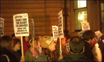Protesting against Ireland's abortion laws outside the Irish embassy in London, 14.11.12, photo N Cafferky