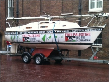 Two protesters decorated their boat and brought it to the demo!, London 24th November 2012, photo JB