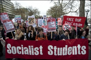 Socialist Students on the march, photo Paul Mattsson