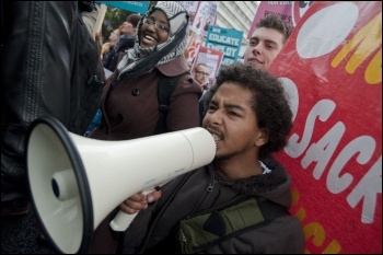 Students on the NUS national demonstration on 12 November 2012 against the government attacks on university education, photo Paul Mattsson