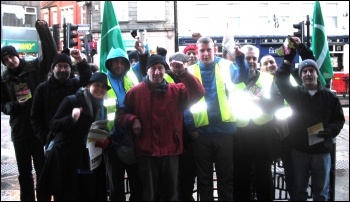 RMT train cleaners from Churchill and ISS, who have taken strike action, protesting at Newcastle Central station, photo Elaine Brunskill RMT train cleaners from Churchill and ISS, who have taken strike action, protesting at Newcastle Central station, photo Elaine Brunskill