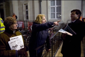 Fight the cuts! Protesting against cuts in services outside Waltham Forest council, photo Paul Mattsson