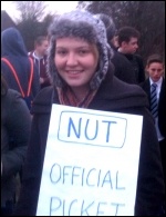 Sheffield NUT teachers' strike against 'mock Ofsteds' on 6 December 2012 at Westfield Sports College, photo Ralph Dyson