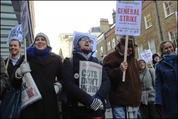Lobbying the TUC for a 24-hour general strike, 11.12.12, photo Paul Mattsson