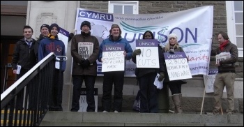 Lobby of Carmarthenshire Council by Unison, photo by Scott Jones Lobby of Carmarthenshire Council by Unison, photo by Scott Jones