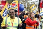 PCS members on the 2012 Oct 20th TUC demo, photo Senan