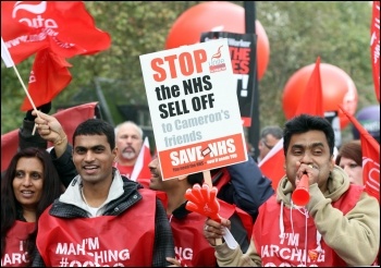 Unite Health members on the 2012 Oct 20th TUC demo, photo Senan