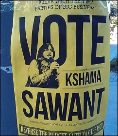 Kshama Sawant Campaign poster, photo Socialist Alternative