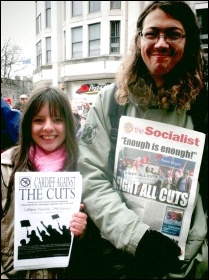 Cardiff Against the Cuts protest, photo by Becky Davis