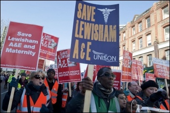 Marching to save Lewisham hospital, 26.1.13, photo by Paul Mattsson