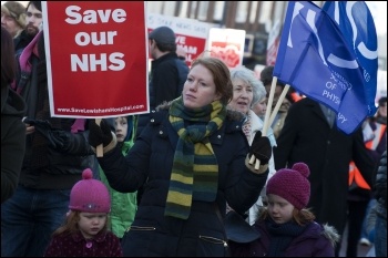 Marching to save Lewisham hospital, 26.1.13, photo Paul Mattsson