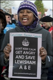 Marching to save Lewisham hospital, 26.1.13, photo Paul Mattsson