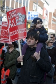 Marching to save Lewisham hospital, 26.1.13, photo Paul Mattsson