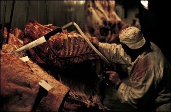 Meat being prepared at Smithfield market, photo Paul Mattsson