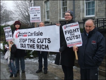 Opposing cuts in Cumbria, photo by Carlisle SP
