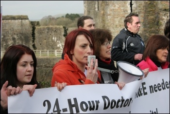 Caerphilly march for A&E, photo Becky Davis