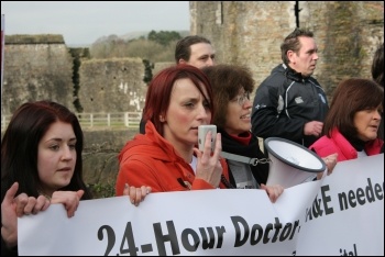 Caerphilly march for A&E, photo by Becky Davis