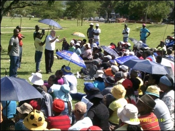 Peter Taaffe speaking at a meeting of Tshwane municipal workers in South Africa, February 2013